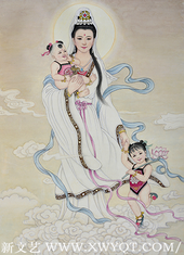 肖耀彩作品《观音送子》108X78cm    2017 年